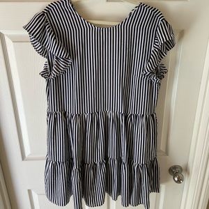 Stripped flutter tiered dress